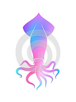 Vibrant squid. Bio luminescent photo