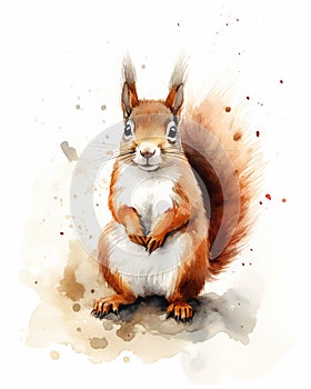 Vibrant Squirrel: A Stunning Illustrated Poster in Refined Brown