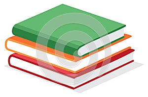 Vibrant Stack of Books in Isometric Design Representing Education and Learning