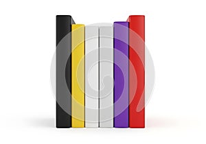 Vibrant stack of colored blocks isolated on white background