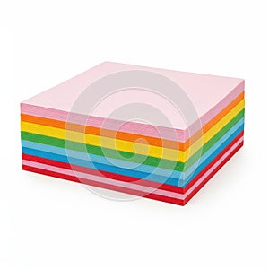 Vibrant stack of colorful paper sheets