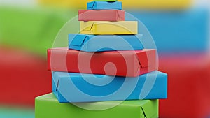 Stack of Colorful Gift Boxes Festive.