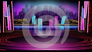 Vibrant Stage Backdrop for Auditions, Made with Generative AI