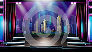 Vibrant Stage Backdrop for Auditions, Made with Generative AI