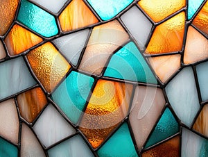 Vibrant stained glass mosaic pattern