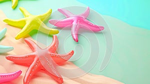 Vibrant Starfish on a Sandy Beach Gradient Background