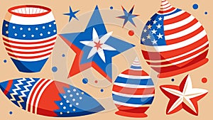Vibrant stars and stripes patterns emerge on the pottery pieces showcasing the students creativity and patriotism photo