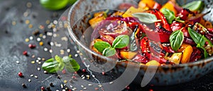 Vibrant Stir-fried Veggies in a Wok with Fresh Herbs. Concept Vegetarian Cuisine, Stir-fry Recipes,