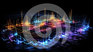 Vibrant stock market chart with glowing trend lines for financial forecasts and strategic decisions