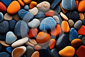 Vibrant Stones orange blue background. Generate Ai