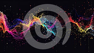 Dynamic Colorful Data Waveform Visualization
