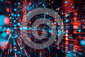 Vibrant streams of digital data flow through a virtual environment, showcasing a