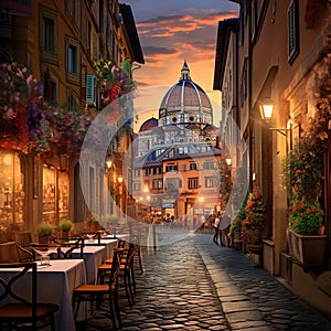 Vibrant Street in Florence