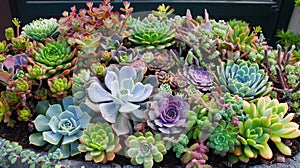 Vibrant Succulent Garden Variety Display