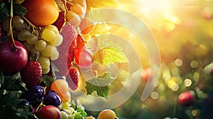 Vibrant Summer Fruit Harvest in Sunlight