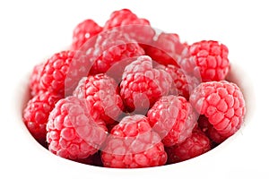 Vibrant summer raspberries