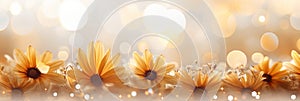 Vibrant sunflower bokeh background with gentle contrast, creating a captivating narrative effect