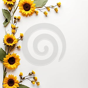 Vibrant sunflower border