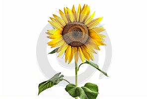 Vibrant Sunflower Isolated on White