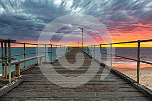 A vibrant sunset at the Port Noarlunga Jetty South Australia on 15th April 2019