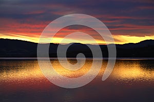 Vibrant sunset in Tasmania