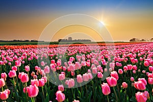 Vibrant sunset tulips