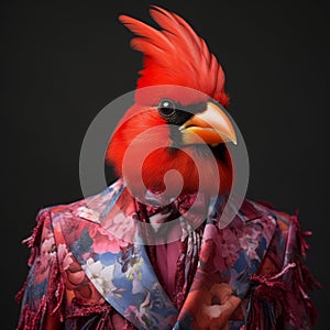 Vibrant And Surreal Cardinal Fashion: Intense Close-up Studio Portraiture