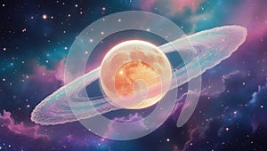 Ringed Planet in Nebula