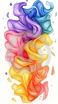 A vibrant swirl of colorful abstract shapes creating a dynamic visual flow