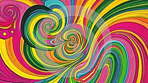 Vibrant Swirling Rainbow Abstract Art: Psychedelic Colorful Vortex