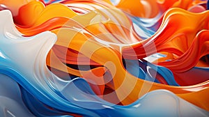 Vibrant Swirling Abstract Patterns on Glossy White Surface