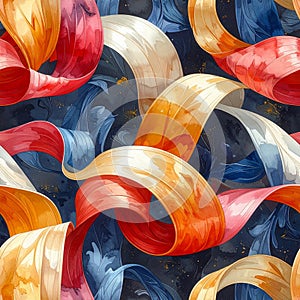 Vibrant Swirling Ribbons Abstract Pattern