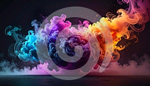 Vibrant Swirls of Colorful Smoke
