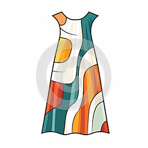 Vibrant Teal And Orange Abstract Background Dresses Drawing