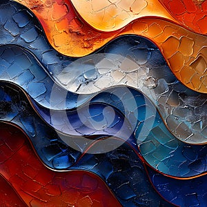 Vibrant Tech-Inspired Canvas Banner: Electric Blue & Sunset Orange