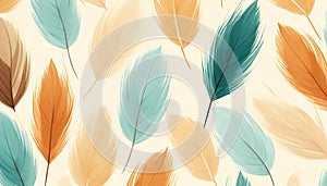 Vibrant and textured abstract background with retro inspired barkcloth design and intricate patterns photo