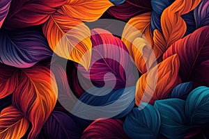 Vibrant AI-Generated Leaf Art