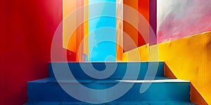 Vibrant threedimensional color composition in abstract space. Concept Abstract Art, Color photo