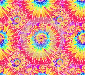 Vibrant TieDye Swirl Pattern Retro Psychedelic Design