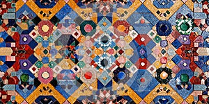 Vibrant Tile Mosaic Intricate Pattern Design for Backgrounds