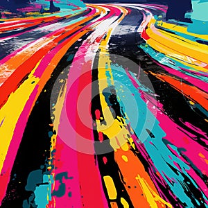 Vibrant Tire Marks: Road of Self-Expression
