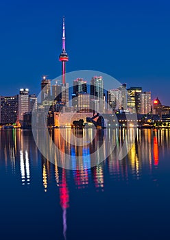 Vibrant Toronto Skyline With Reflection photo