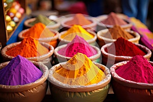 Vibrant traditional indian holi colors, illustration