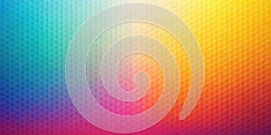 Vibrant triangular geometric pattern background with smooth color gradient transition. Generative AI
