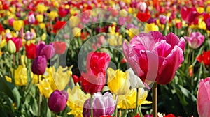 Vibrant Tulip Field