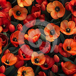 Vibrant Tulip Field - Seamless Floral Background for Creative Design