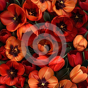 Vibrant Tulip Field - Seamless Floral Background for Creative Design