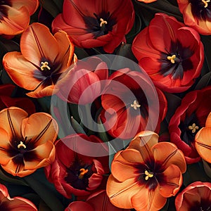 Vibrant Tulip Field - Seamless Floral Background for Creative Design