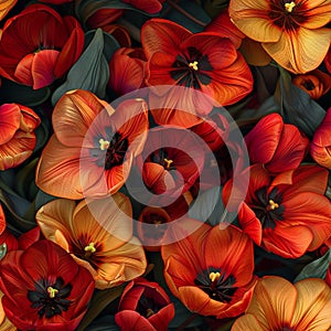 Vibrant Tulip Field - Seamless Floral Background for Creative Design