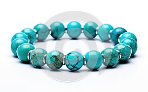 A Vibrant Turquoise Stone Beaded Bracelet -Generative Ai